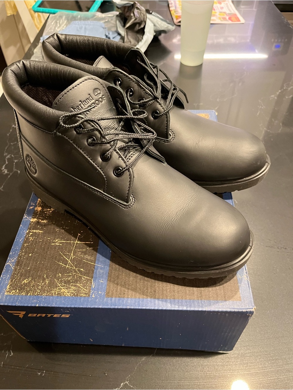 Timberland Black Leather Ankle Work Boots